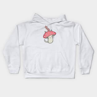 Pink amanita catshroom Kids Hoodie